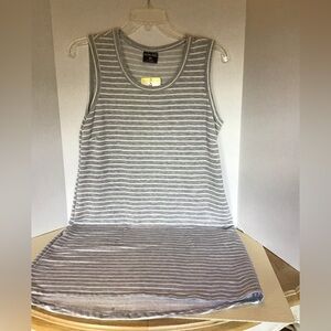 Nwt 32 Degrees Cool Gray White Stripe Dress Size Small